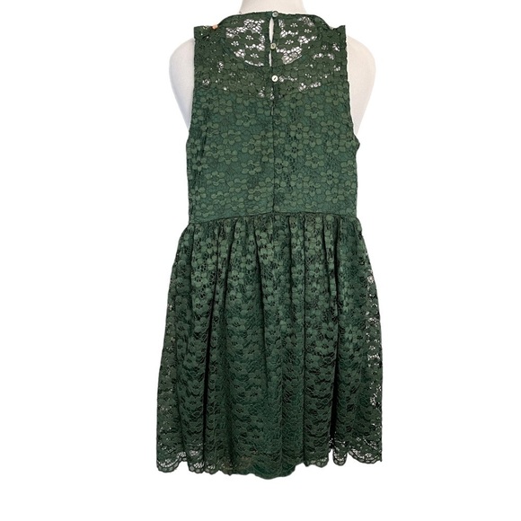 ALTAR’D State Dark Hunter Green Lace Overlay Dress St Patrick’s Day Fit Flare S - Picture 2 of 7